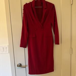 Red long sleeve dress